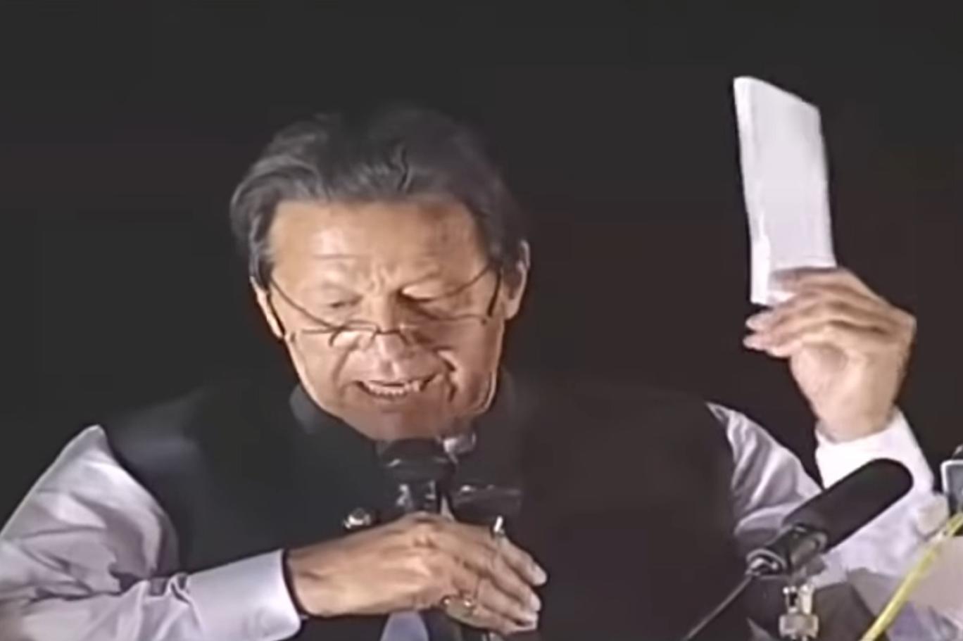 Imran Khan Showing paper