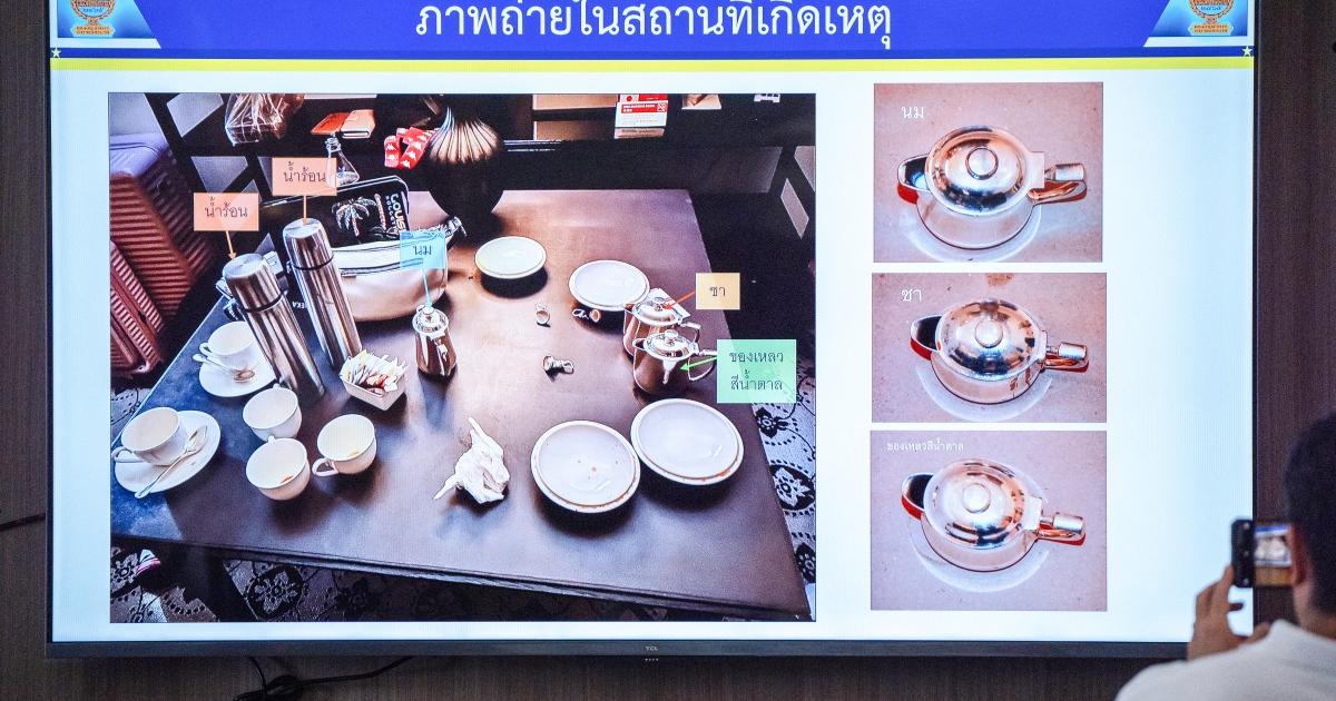 Six people who died of poisoning in a Bangkok hotel had one suspect: the police