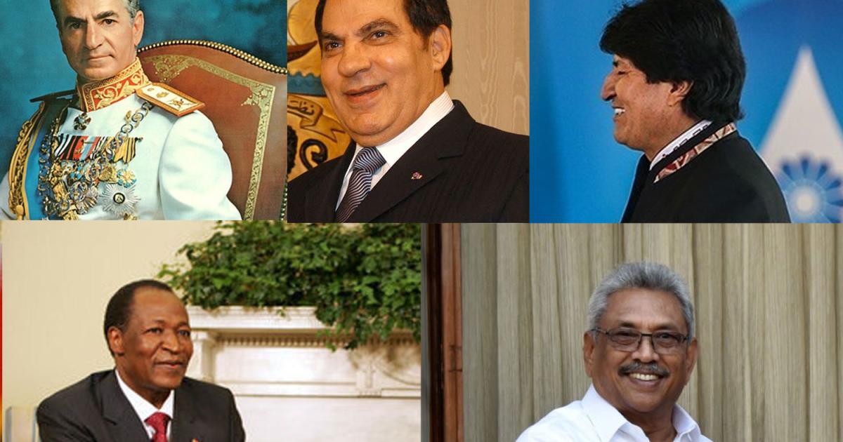 The five rulers who fled the country after the protests