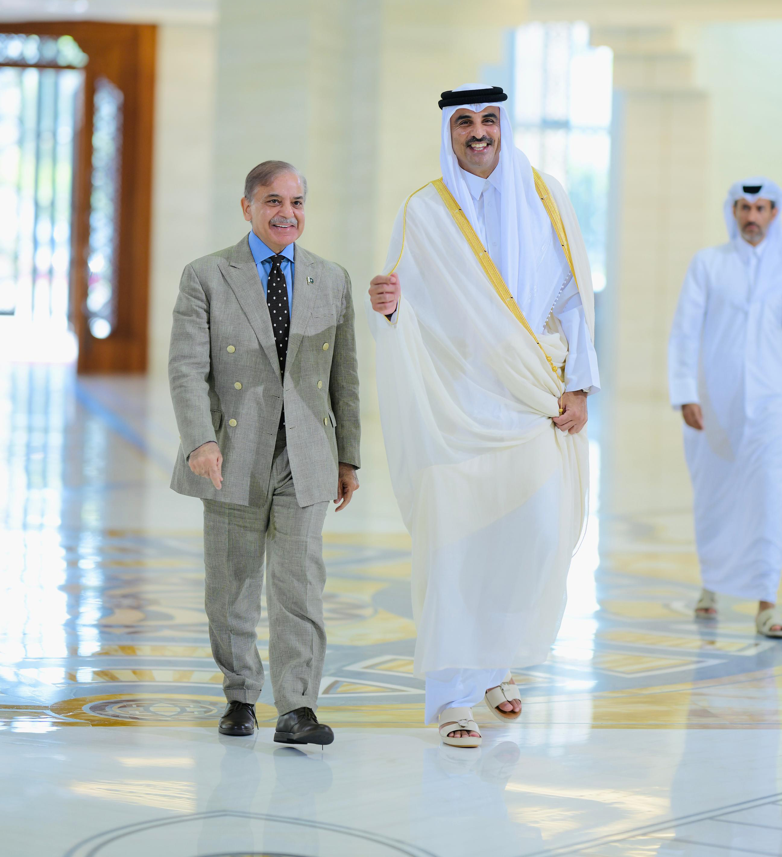 PM Shehbaz Meeting With Qatar PM